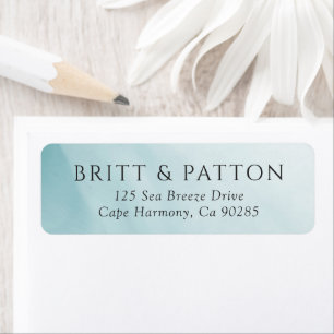 Modern Teal Abstract Minimalist Return Address Label