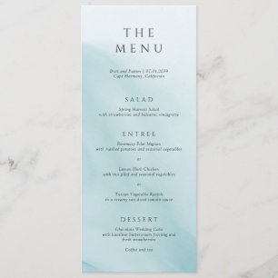 Modern Teal Abstract Minimalist Wedding Menu