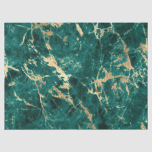 Modern Teal and Gold Marble Pattern Tissue Paper
