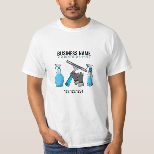 Modern Teal and White Equipment Window Cleaning T_Shirt