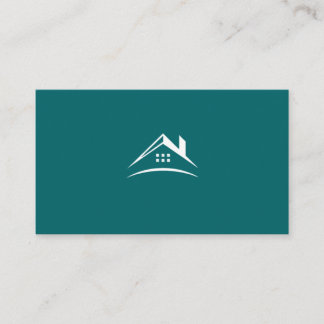 Modern Teal and White Real Estate Professional Business Card