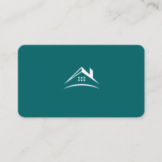 Modern Teal and White Real Estate Professional Business Card