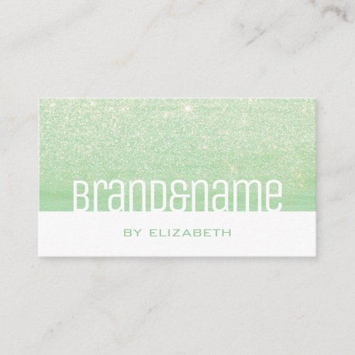 Modern Teal Aqua Mint Green Elegant Glitter Glam Business Card