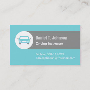 Modern Teal Automotive Car Driving Instructor Business Card