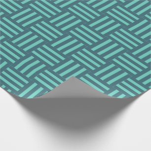 Modern Teal Basketweave Pattern Gift Wrapping Pape Paper