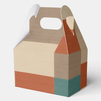 Modern Teal & Beige Geometric Blocks Favor Boxes