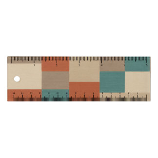 Modern Teal & Beige Geometric Blocks Ruler