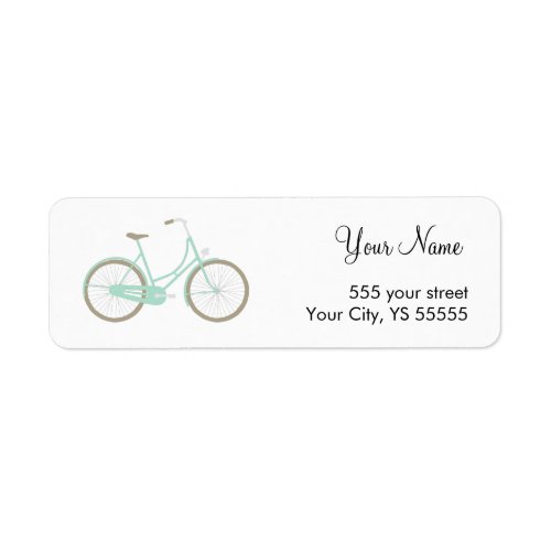 Modern Teal Bicycle Design Label