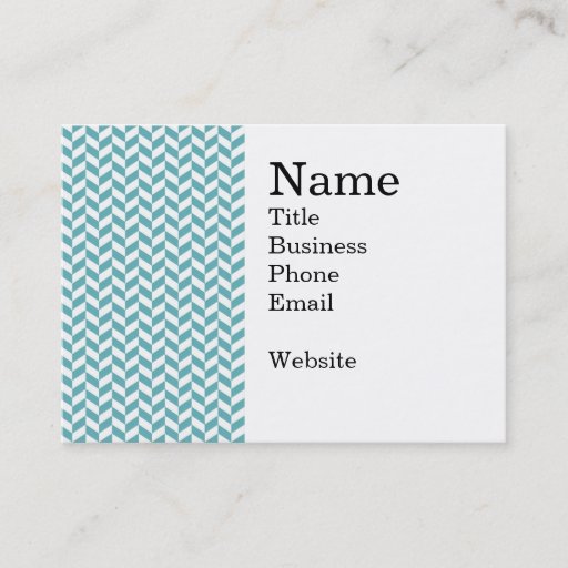 Customizable Modern Teal Blue and White Hip Striped Pattern Business Card Templates