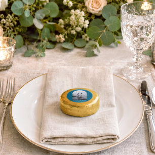 Modern Teal Blue Arch Couple Photo Wedding Dipped Oreo Cookie Favors