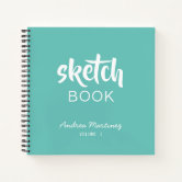 Personalized Blue Artist Sketchbook Notebook