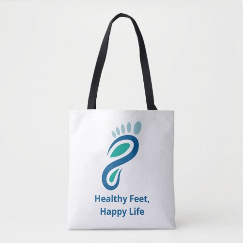 Modern Teal Blue Podiatry Foot Care Logo Business  Tote Bag