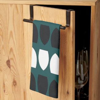 Modern Teal Blue White Black Geometric