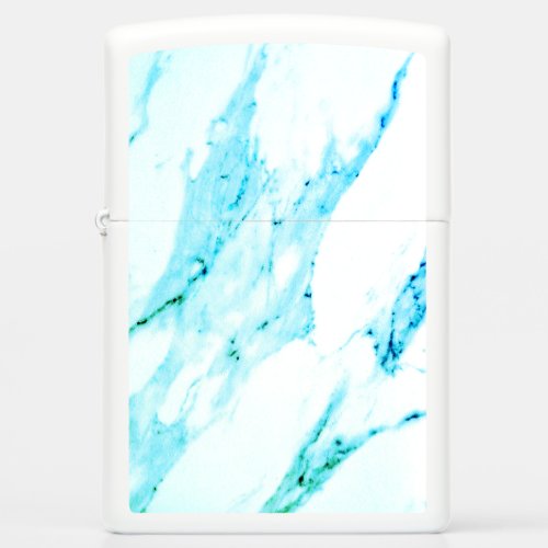 Modern Teal blue white marble pattern  Zippo Lighter