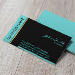 Modern Teal Border Accountant Business Card