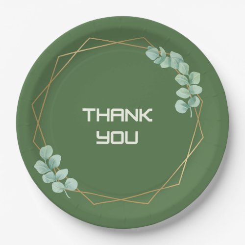 Modern Teal Botanical Wedding Thank You Paper Nap Plates