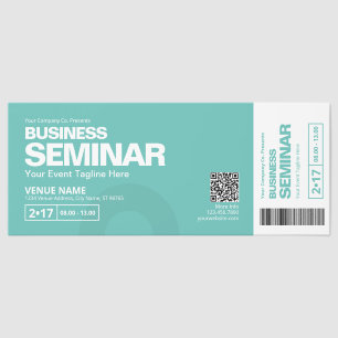 Modern Teal Business Conference Ticket Invitation