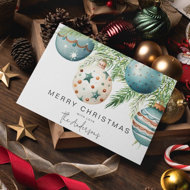 Modern Teal Christmas Bauble  Invitation (Creator Uploaded)