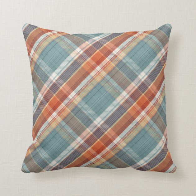 teal and rust throw pillows