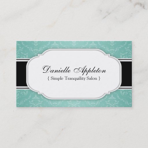 Customizable Modern Teal Elegant Damask Appointment Cards Business Card