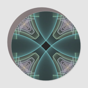 Modern Teal Geometric Fractal Art Graphic Car Magnet