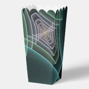 Modern Teal Geometric Fractal Art Graphic Favor Boxes