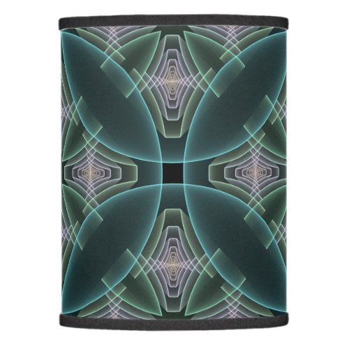 Modern Teal Geometric Fractal Art Graphic Lamp Shade