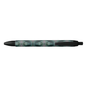 Modern Teal Geometric Fractal Art Graphic Pen