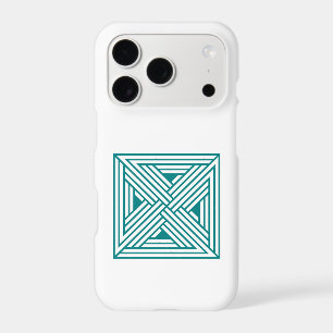 Modern Teal Geometric Line Art Abstract Pattern iPhone 17 Pro Case