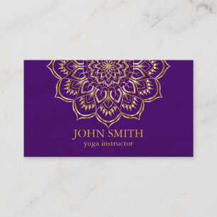 Modern Teal & Gold Mandala Yoga Instructor Busines Business Card