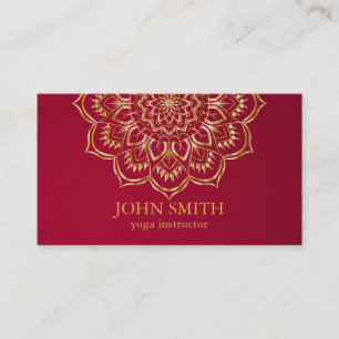 Modern Teal & Gold Mandala Yoga Instructor Business Card