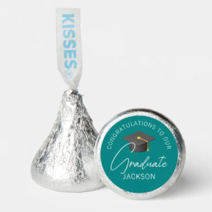 Modern Teal Graduate Custom Graduation Party Hershey®'s Kisses®