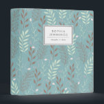 Modern Teal Green Brown Floral Botanical Leaves 3 Ring Binder<br><div class="desc">Cute Modern Elegant Teal Green Brown Floral Botanical Foliage Chic Summer Greenery Leaves Fruit Pattern Ring Binder</div>