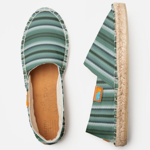  Modern Teal Green Cool Unique Psychedelic Stripes Espadrilles
