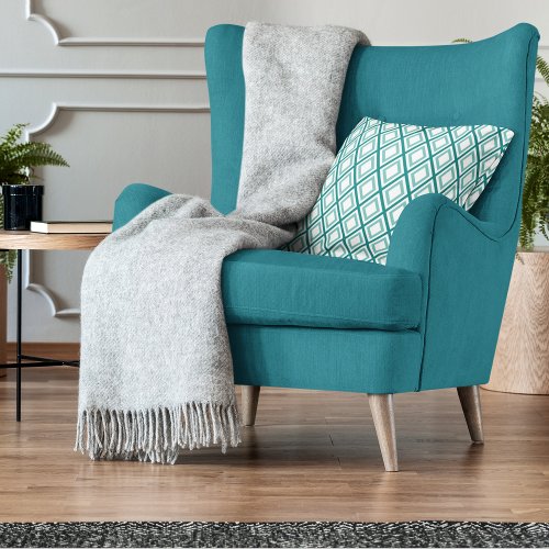 Modern Teal Green Geometric Pattern Throw Pillow