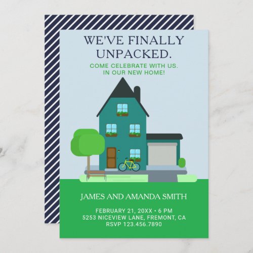 Modern Teal Green Home Housewarming Party Invite