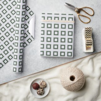 Modern Teal Grey Green Concentric Squares