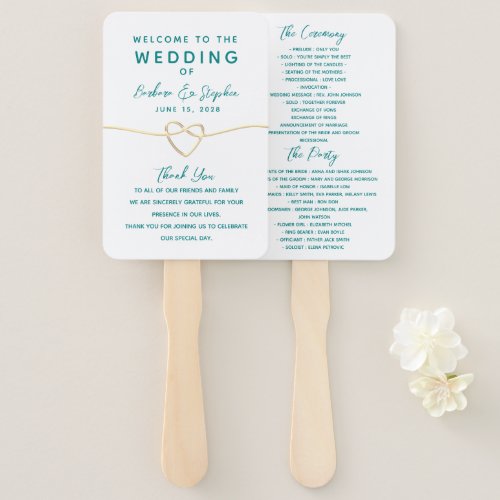 Modern Teal Hand Fan