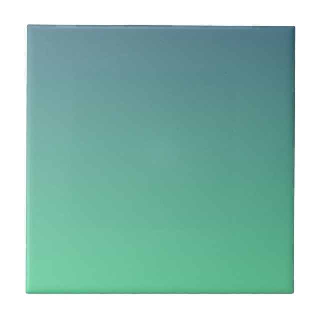 Modern Teal Mint Green Ombre Ceramic Tile (Front)