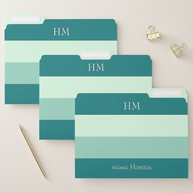 Modern Teal Office School Teacher Mom Student File Folder (Set)