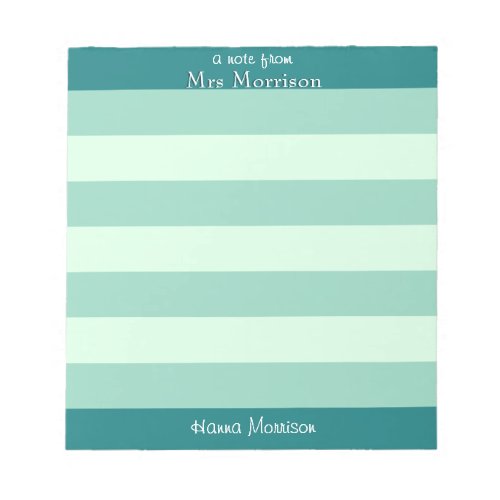 Modern Teal Office School Teacher Mom Student Note