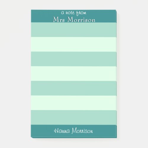 Modern Teal Office School Teacher Mom Student  Post_it Notes