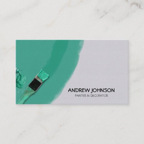 Modern Teal Painter  Decorator Business Card