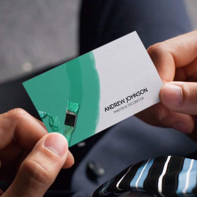 Modern Teal Painter & Decorator Business Card (Creator Uploaded)