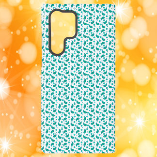 Modern Teal Paisley Print Stylish Floral Pattern Samsung Galaxy S22 Ultra Case
