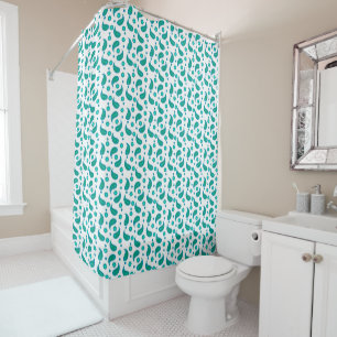 Modern Teal Paisley Print • Stylish Floral Pattern Shower Curtain