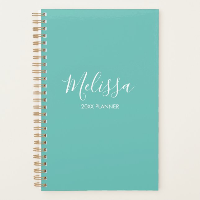 Modern Teal Personalized Planner (Front)
