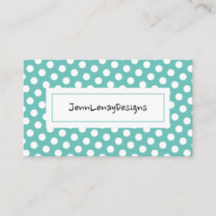 Modern Teal Polka Dots Pattern Chic Business Cards