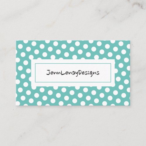 Modern Teal Polka Dots Pattern Chic Business Cards