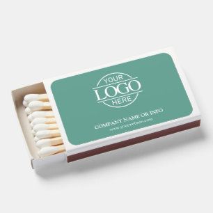 Modern Teal Promotional Company Business Logo Matchboxes